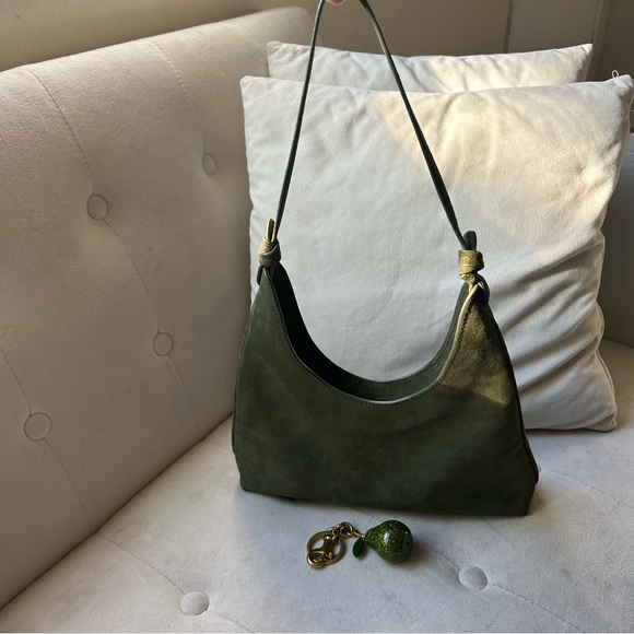 STAUD WINONA SHOULDER BAG | AVOCADO SUEDE (WITH FREE BAG CHARM) - Picture 5 of 9